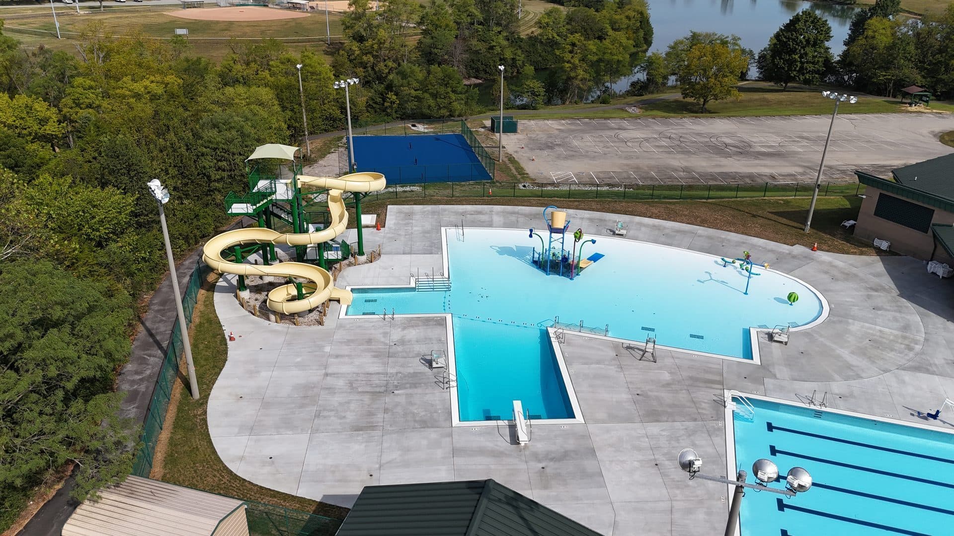 Aerial of the finished John W. Black Aquatic Center, 4 of 15