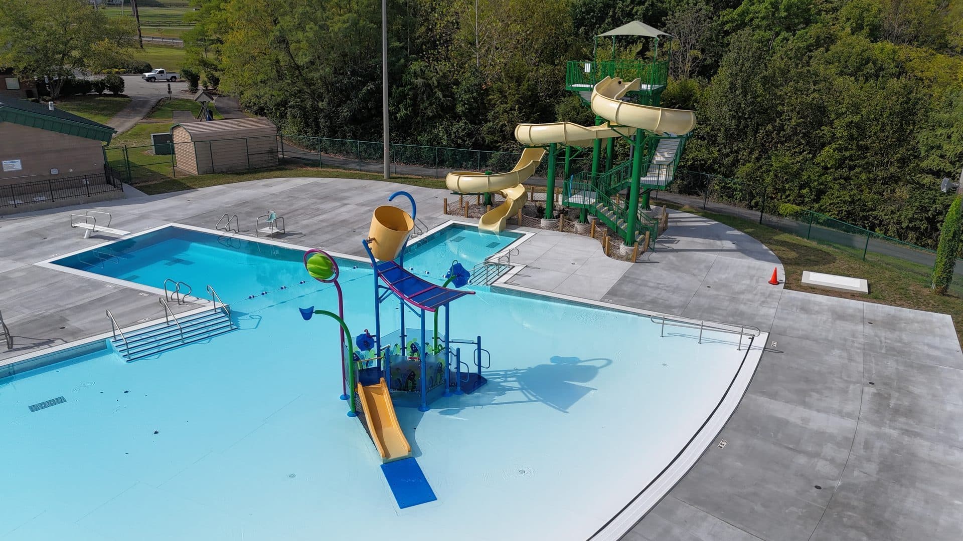Aerial of the finished John W. Black Aquatic Center, 11 of 15