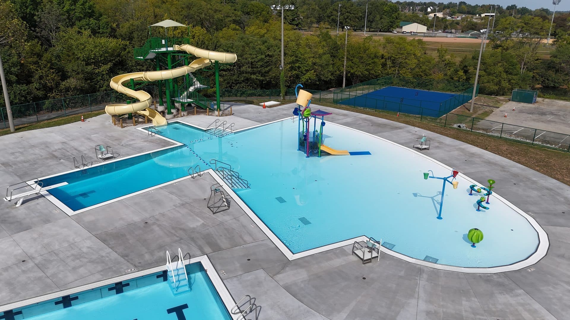 Aerial of the finished John W. Black Aquatic Center, 13 of 15